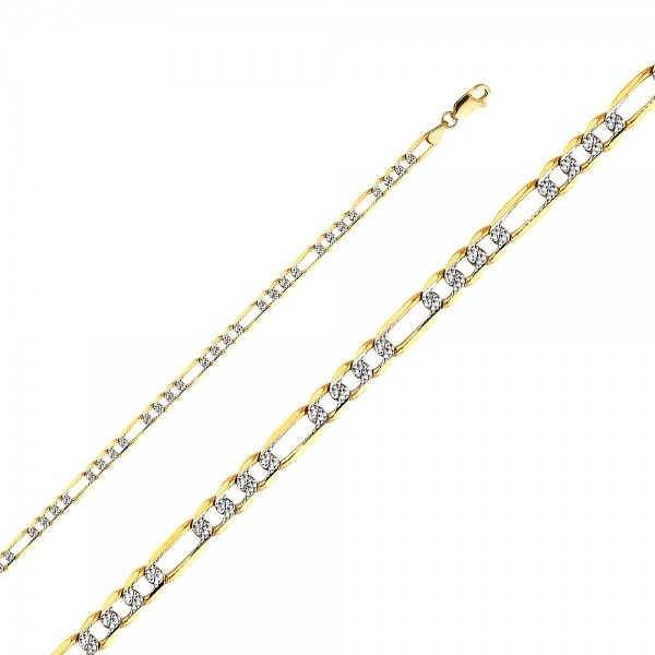 14K 2-Tone Gold Figaro Chain 