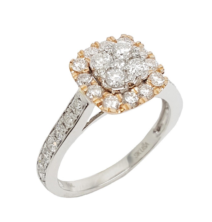 14K White & Rose Gold 1.00CtTW Diamond Ring