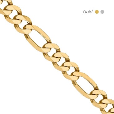 14K Yellow Gold Flat Figaro Chain