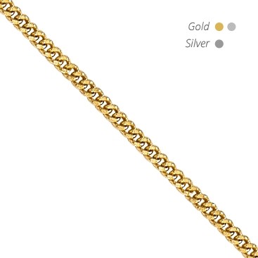 14K Gold Pendant Curb Chain