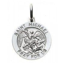 14K White Gold St. Michael Medal