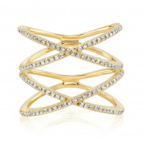 14K Yellow Gold Crossover 0.44Ct. Diamond Fashion Ring