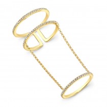 14K Yellow Gold Chain 0.65Ct Diamond Fashion Ring