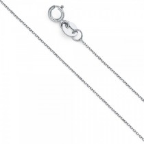 14K White Gold Oval Cut Rolo Chain