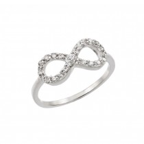 925 Sterling Silver Infinity Ring with CZs