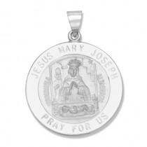 14K White Gold Jesus, Mary, Joseph Medal