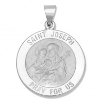 14K White Gold St. Joseph Medal