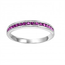 14K White Gold Ruby Stackable Ring