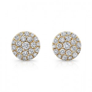14K Yellow Gold 0.50CtTW Diamond Cluster Earrings