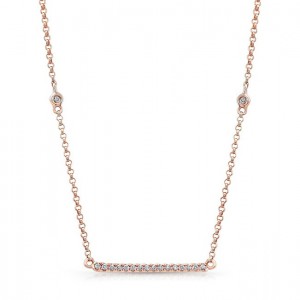 14K Rose Gold Trapeze Diamond Necklace
