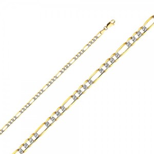 14K 2-Tone Gold Figaro Chain 