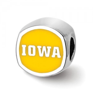 University of Iowa - Sterling Silver Enamel Bead